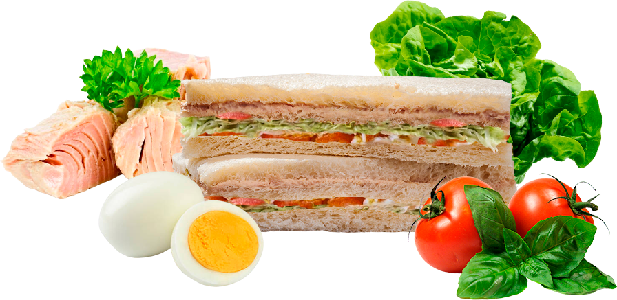 Sándwich Atún, Tomate, Lechuga y Huevo