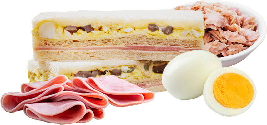 Sándwich Jamón, Anchoa y Huevo
