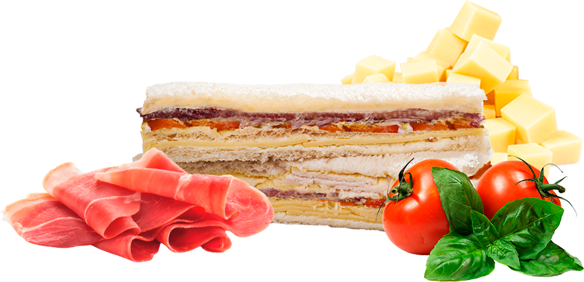 Sándwich Jamón Crudo, Queso y Tomate