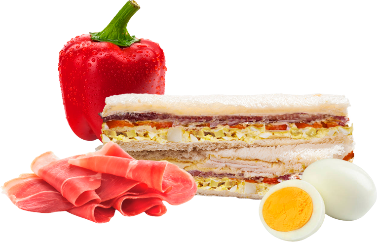 Sándwich Jamón Crudo, Morrón y Huevo