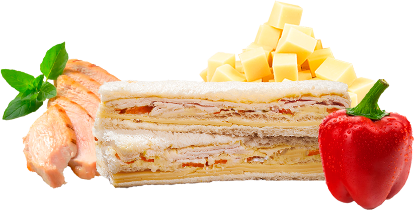 Sándwich Pollo, Queso, Morrón