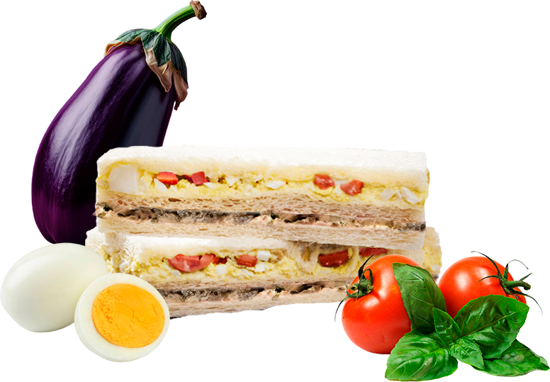 Sándwich Berenjena, Tomate y Huevo