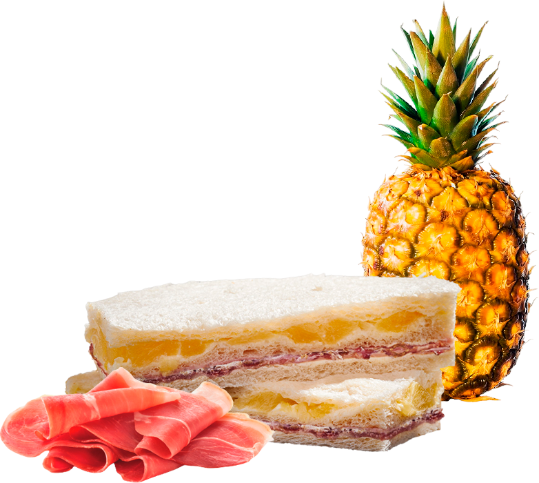 Sándwich Jamón y Ananá