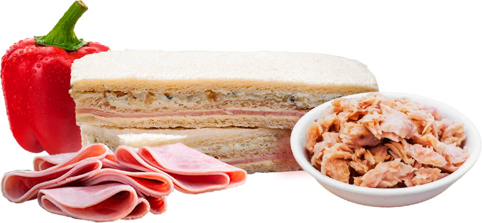 Sándwich Jamón, Atún y Morrón