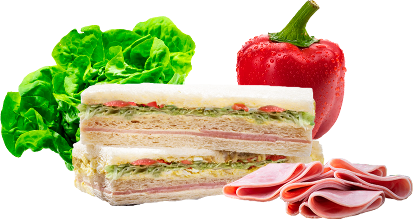 Sándwich Jamón Lechuga y Morrón