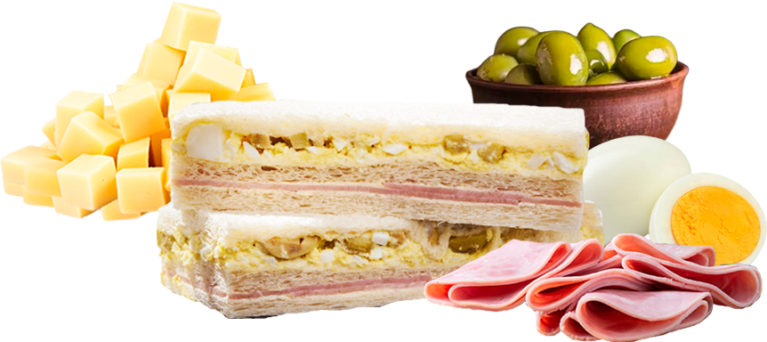 Sándwich Jamón, Queso, Huevo y Aceituna