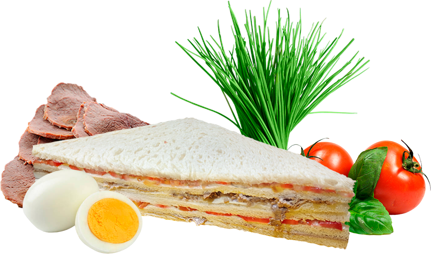Sándwich Ternera, Mostaza, Tomate, Huevo y Ciboulette