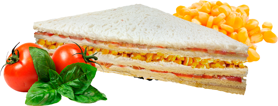 Sándwich Choclo en Grano y Tomate